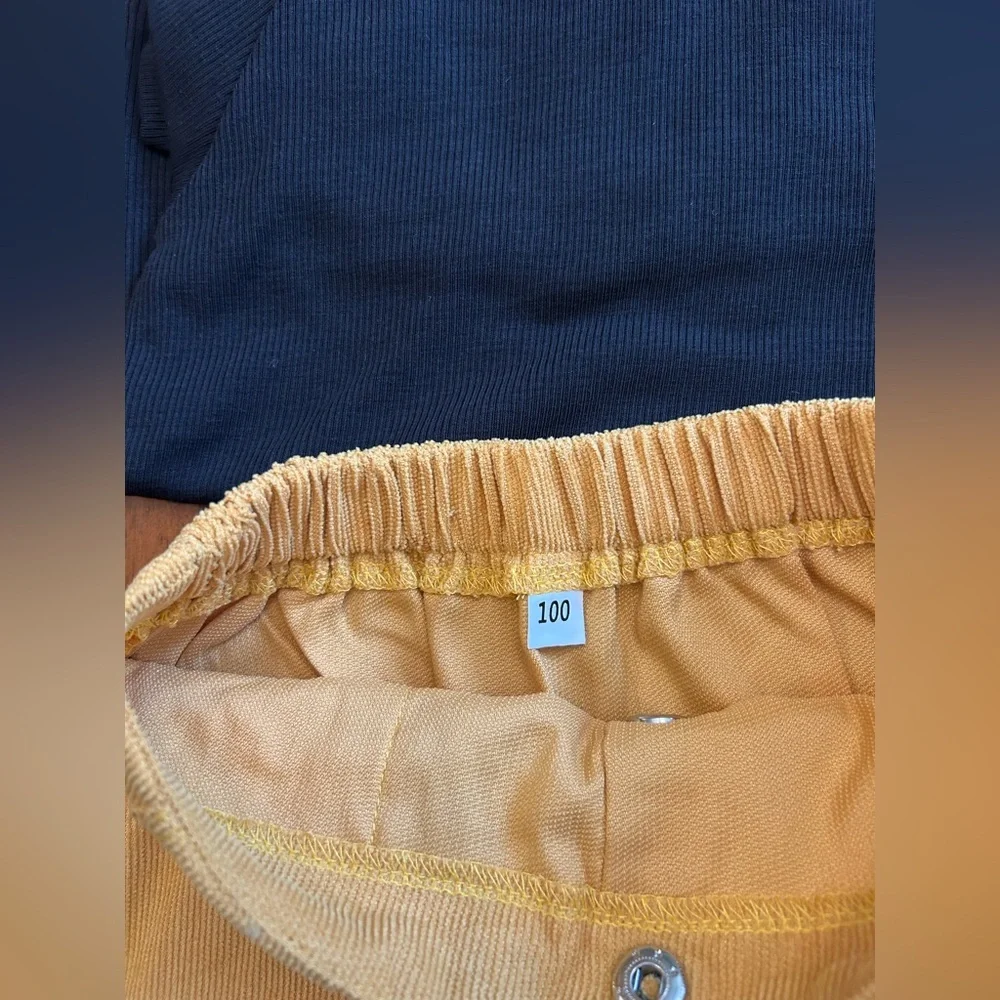 Corduroy Button Skirt + Turtleneck Top Set | Toddler Girl Size 100 (3-4 Years)